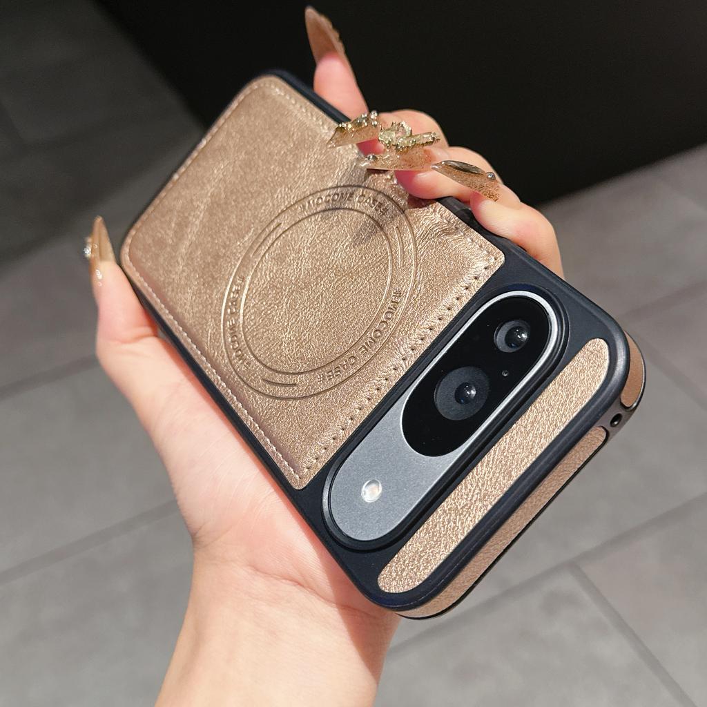 Vintage PU Leather Matte Shockproof Case for Magsafe for Google Pixel 8 9 9A 10 Pro XL Magnetic Bumper Armor Soft Business Cover