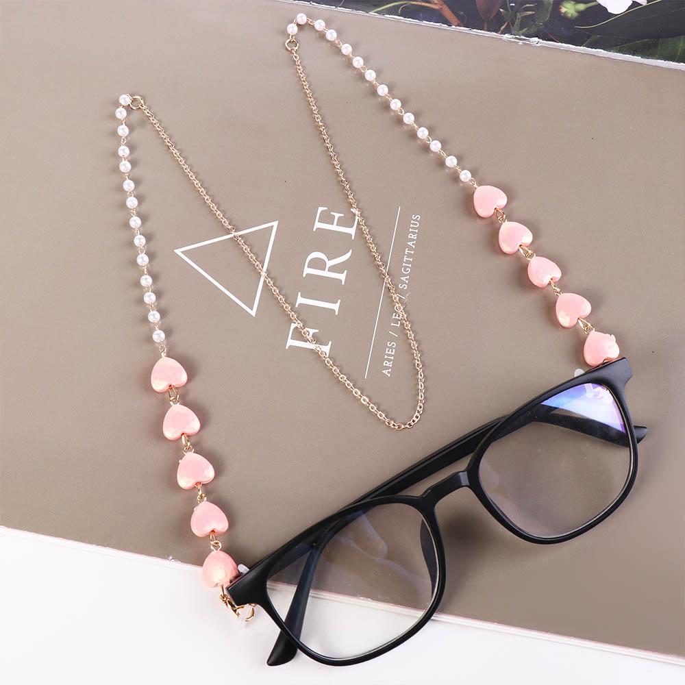 Color Hanging Neck Spectacle Cord Love Glasses Chains Pearl Sunglasses Chains Mask Anti-lost Chains