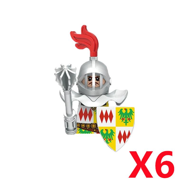 Medieval Soldier Knight Figure MOC Building Block Green Dragon Castle Infantry Orcs Pirate Roman Cavalry Weapons Toys Gifts D122
