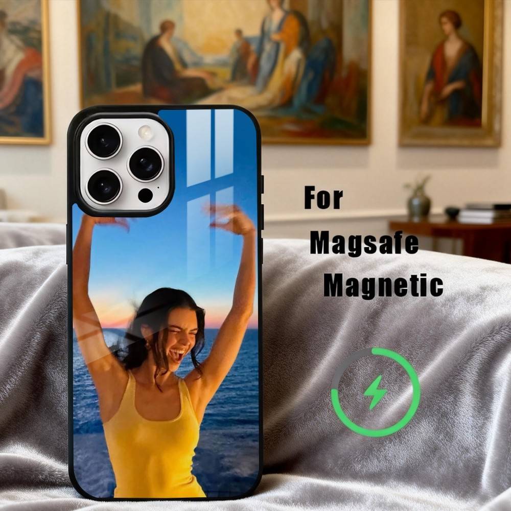 Beautiful K-Kendall J-Jenner Model Phone Case For iPhone17,16,15,14,13,12,11 Plus,Pro Max Magnetic For Magsafe Wireless Charging