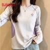 Baleno Women's Colorblock Long Sleeve Loose Fit T-shirt