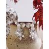 Yhpup Fashion Imitation Pearls Flower Drop Earrings for Women Stainless Steel Korean Style Elegance Popular Jewelry Gift