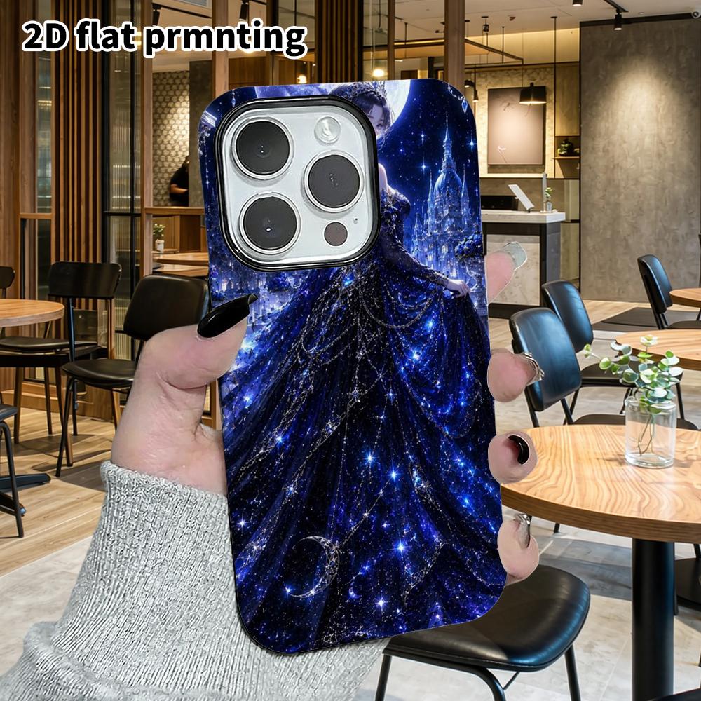 Phone Case: 2D Flat Design Suitable for iPhone 18, 17, 16, 15, 14, 13 Pro Film Protective Case, Couple Style, Dark Night Queen, Christmas and Hallowee
