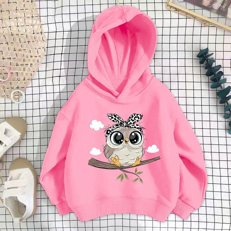 Girls' Shoulder Sweater Hooded Long-sleeved Loose Sweatshirt Casual Comfortable Hoodies Sweatshirts Girls