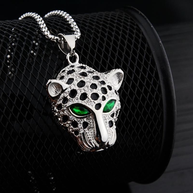 Classic Fashion Leopard Head Pendant Necklace Personality Hip Hop Animal Men and Women Jewelry Anniversary Party Birthday Gift