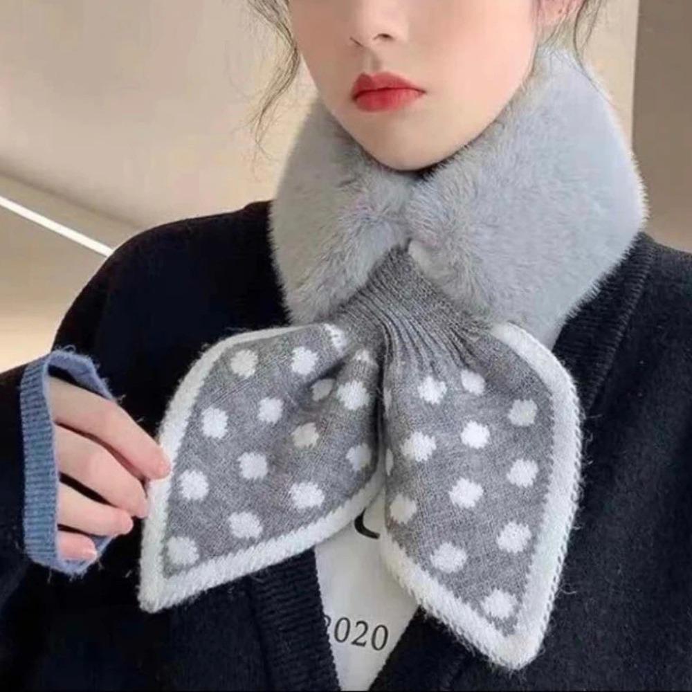 1Pc Winter Korean Version Of Women'S Scarf Knitted Neck Circumference Neck Collar Thickened Internet Celebrity Fur Collar Ins