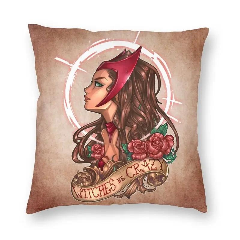 halloween witch crow square pillowcase decoration gothic mystery magic  cushion sofa car   kama casal