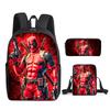 Deadpool 3pcs Student School Bag Backpack Lunch Bags Pencil Case Gifts Kids