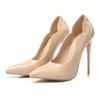 Fashion 2025 Women Shoes Luxury Brand Pumps Red Shiny Bottom Pointed Toe Black High Heels Thin Heel 12cm Sexy Wedding Party Ladies Shoe