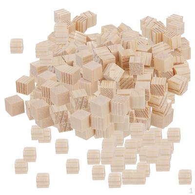 200 Stück 10 mm natürliche Holzblöcke, Mini-Würfel, Verzierung für Holzarbeiten