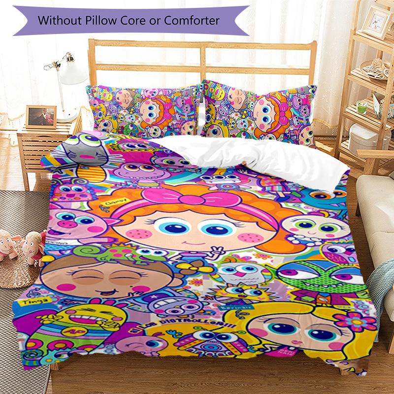 3pcs Distroller Alushhhe Green pattern bedding set duvet cover set includes duvet cover &pillowcases, perfect all season bedroom decoration & gift