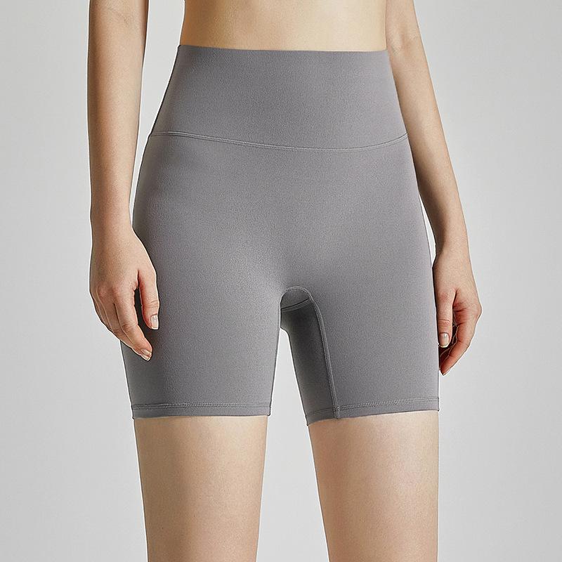High-Waist Nude Yoga Shorts - Hip-Lifting, Tummy-Control, Free Size Lycra Sportswear