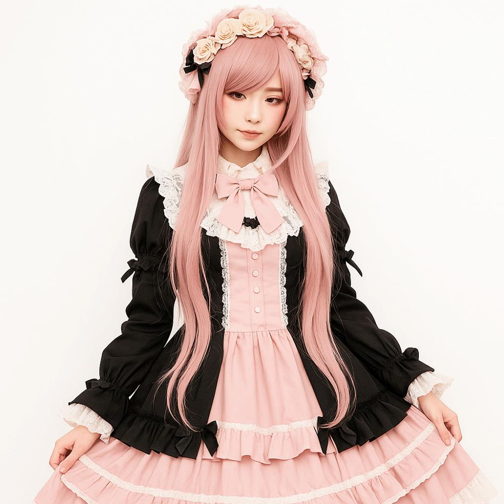 80cm Long Synthetic Hair Layered Anime Straight Hairpiece Halloween Cosplay Wigs  Carnival