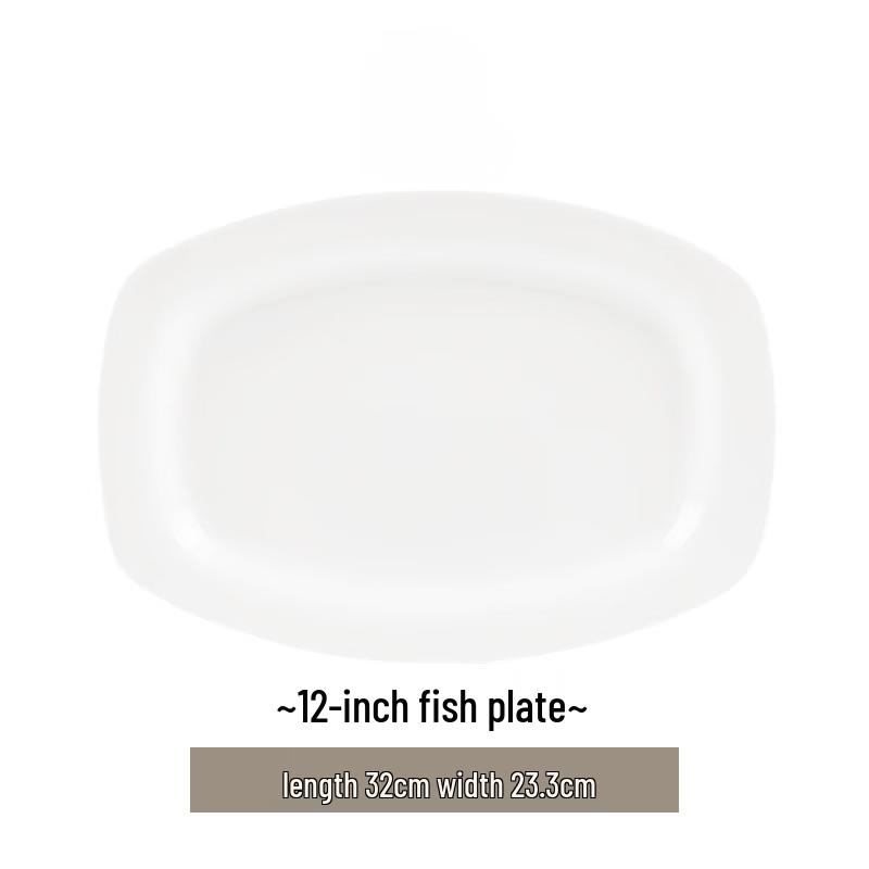 Jingdezhen Ceramic Pearl Begonia 12-inch Fish Plate