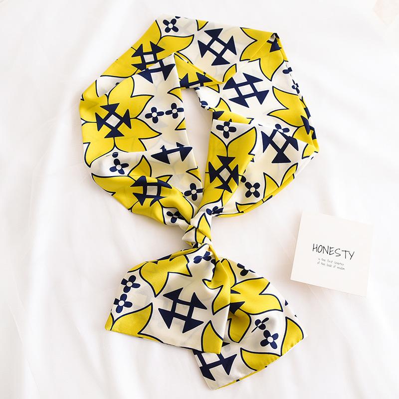 

Маленький ромашка тонкий длинный узкий шарф для женщин весной и летом солнцезащитный шарф повязка на голову шарф-стример 15*145cm