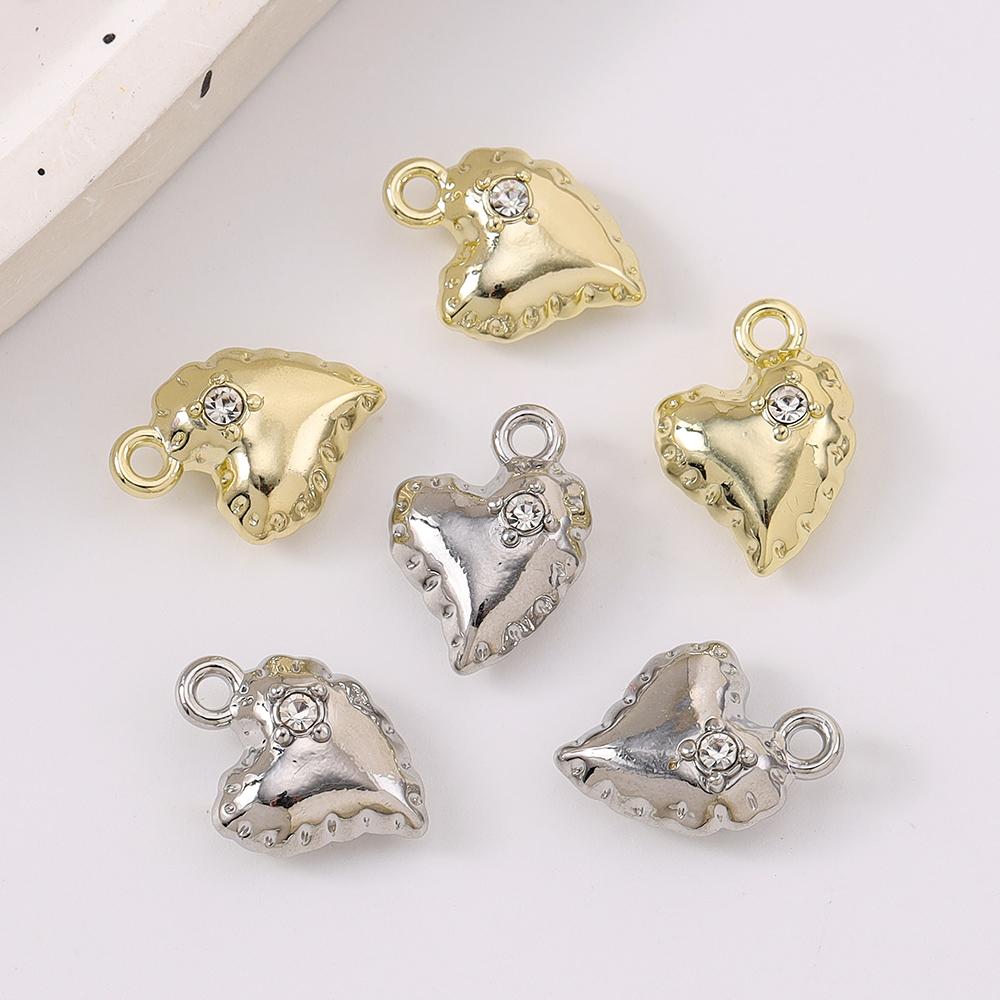 5pcs 14*10mm Alloy Love Heart Charms Pendants for Jewelry Making DIY Earrings Bracelet Necklace Accessories Supplies