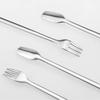 6pcs Korean Fruit Forks Stainless Steel Long Handle Salad Dessert Cocktail Forks Spoon Three Time Serving Pickle Fork Dinnerware