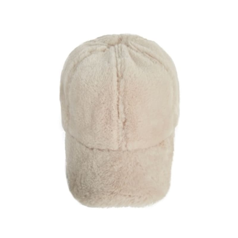VARZAR Fur Logo Point Ball Cap Cream
