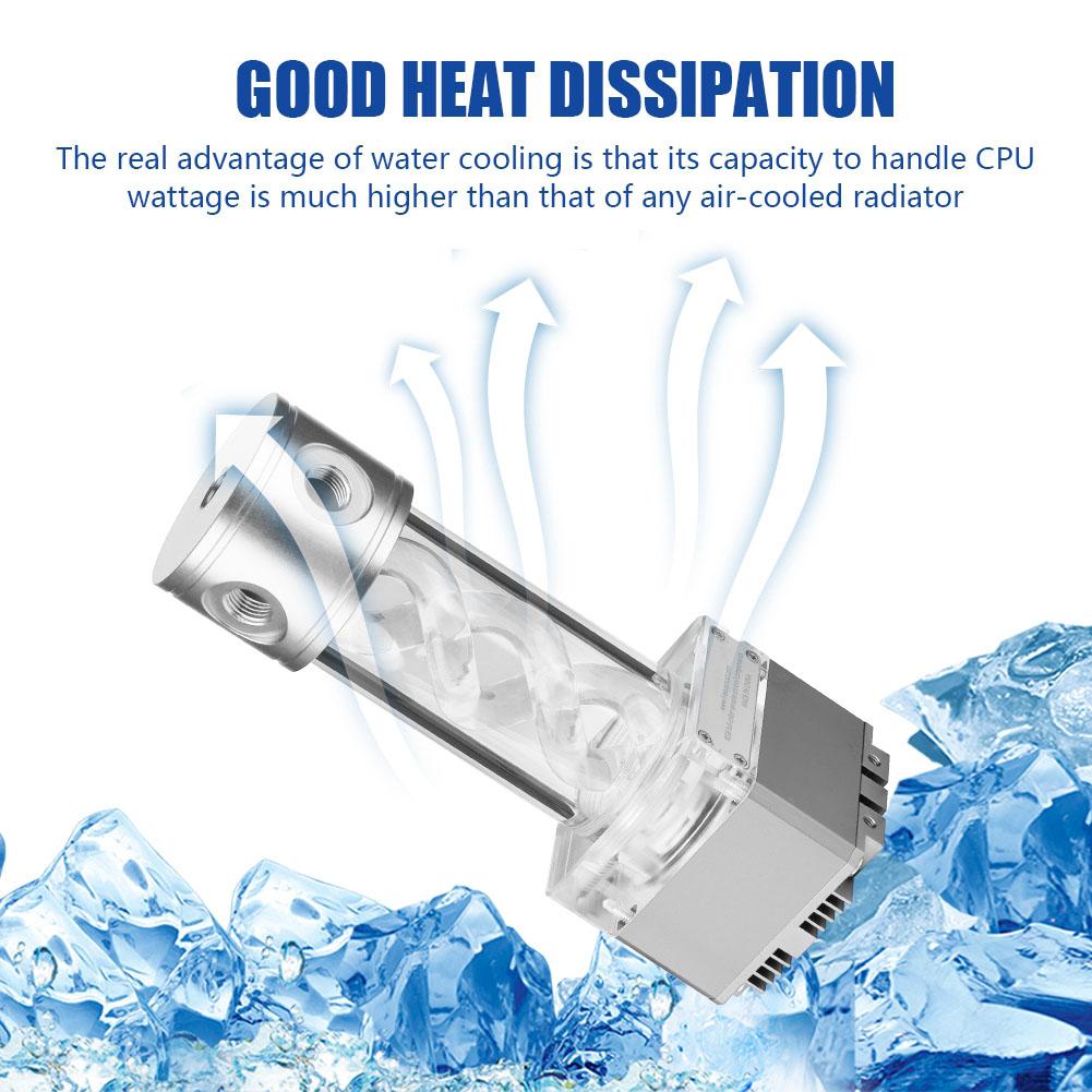 Computer Zylinder Wasserkühlung Double Helix T Virus Wasserpumpe Tank Set RGB (Silber)