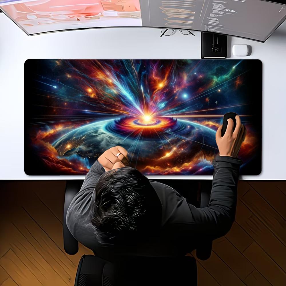 XXL Cosmic Burst Galaxy Mousepad Nebula Planet Deskmat Non-Slip Rubber Gaming PC Keyboard Desk Mats Gamer Large Mouse Mats