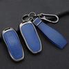 Zinc Alloy+ Leather Car Smart Key Cover Case Shell Fob For Tesla Model 3 Model Y X S Key Shell Bag Holder Protector Accessorie