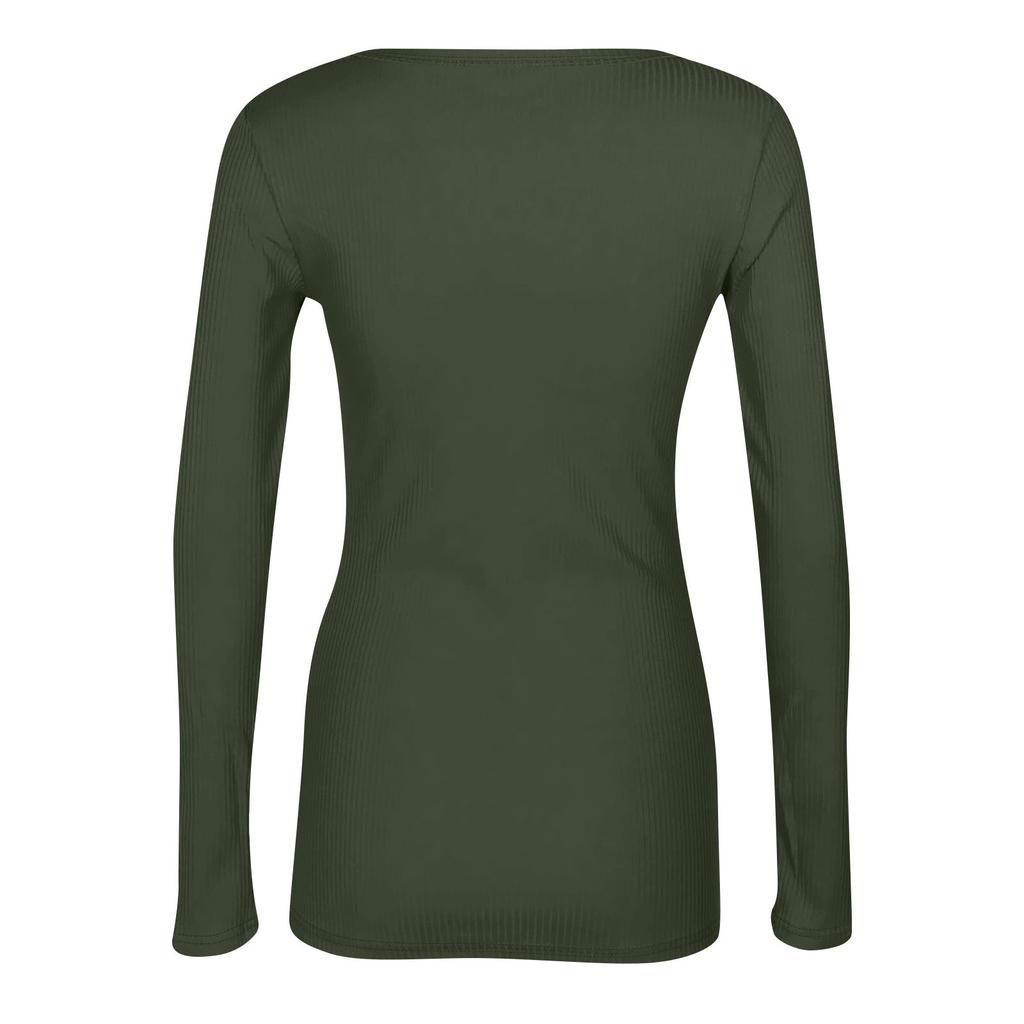 Γυναικείο Και Χειμερινό Στενό Μπλουζάκι Μόδας Casual Μονόχρωμο Τετράγωνη Λαιμόκοψη Πουλόβερ Μακρυμάνικο Τοπ