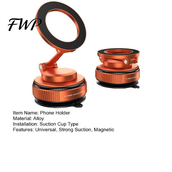 Magnetic Phone Holder Vacuum Car 360 Degrees Adjustable Portable Stand Suction Cup Mount Universal Cell