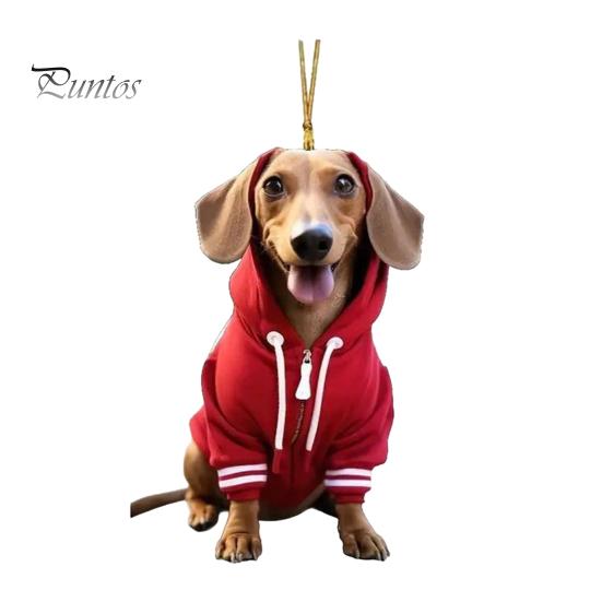 Acrylic Dog Car Pendant Ornament Cute Christmas Car Charm Festive Hanging Ornament for Trees Windows Doors