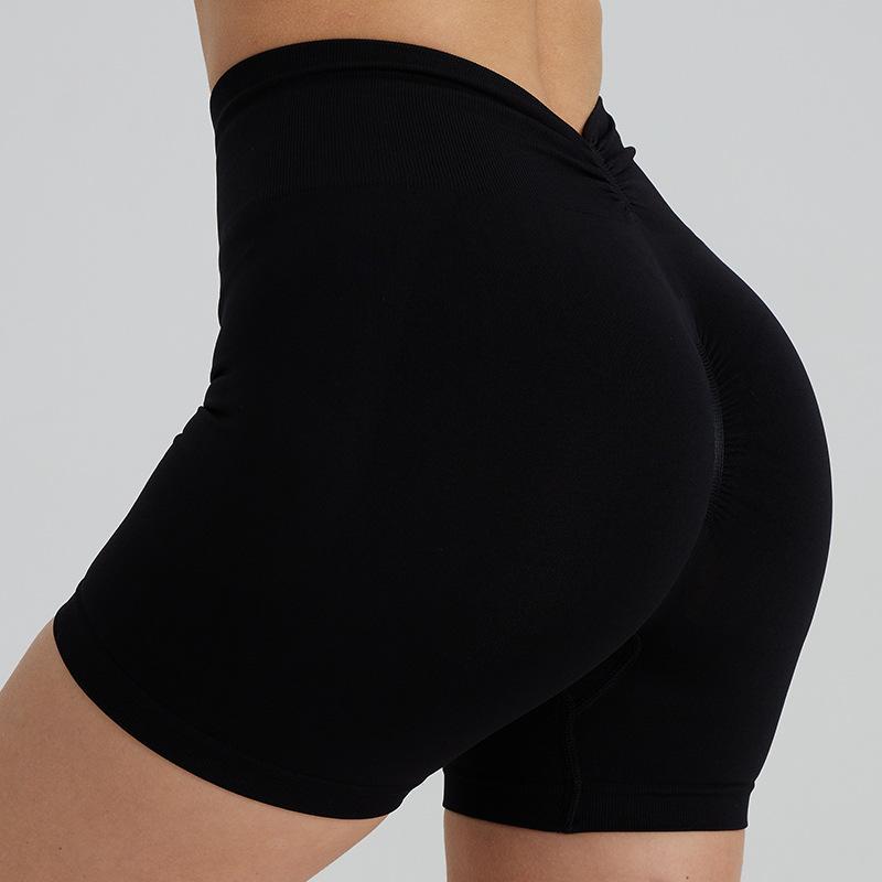 

Sports shorts 2025 summer breathable fitness pants women s quick-drying sports cycling leggings peach hip three-point yoga shorts European size XS size (within 50 kg) чорний