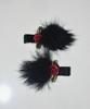 Usite Fur Rose Hair Pin, Black