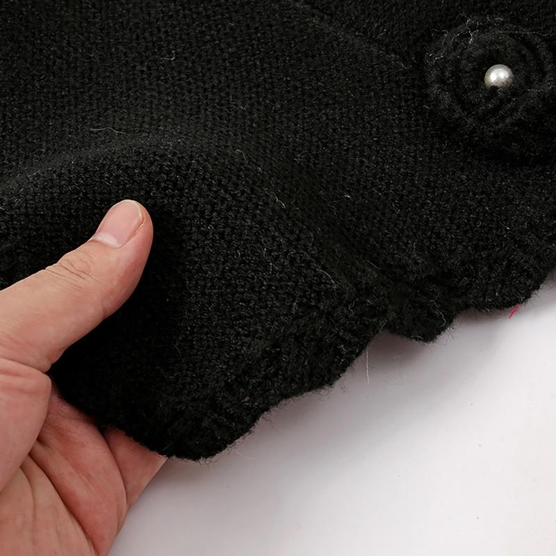 Women Winter Knit Waves Edge Turtleneck Faux Collar Elegant Flower Detachable Pullover Triangular Scarf Wrap Neck Warmer