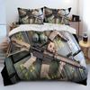 3D Rifle Revolver Cartridge Gun Comforter Bedding Set,Duvet Cover Bed Set Quilt Cover Pillowcase,King Queen Size Bedding Set