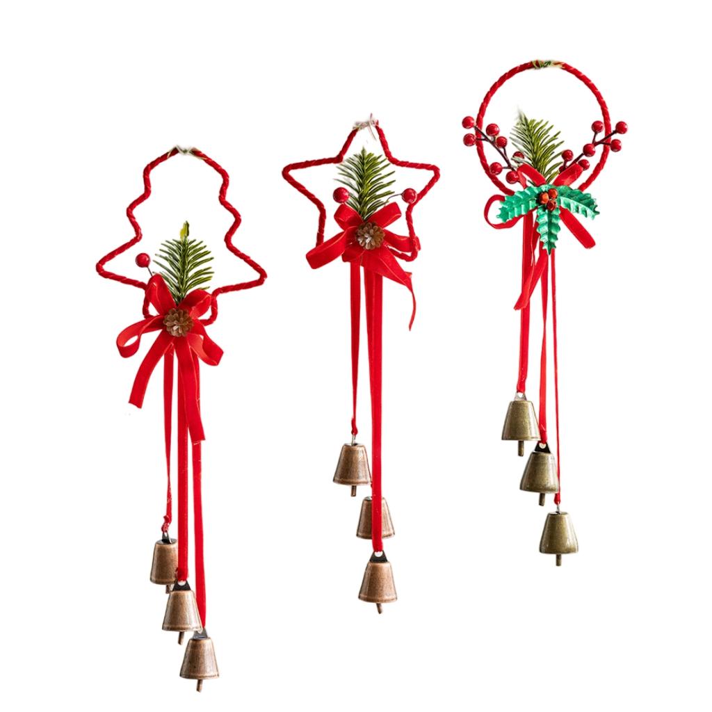 Antique Style Christmas Bell Door Hanger Car Decoration 35*11cm Christmas Bell Auditory Appeal Festive Decoration
