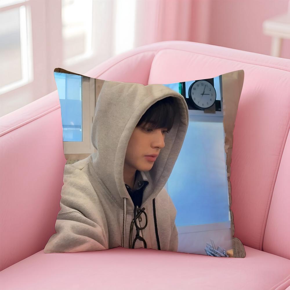 Hot Handsome Kpop KKim Min KKyu Cushion Cover Pillowcase Short Plush Invisible zipper Room Sofa Cushion Cover