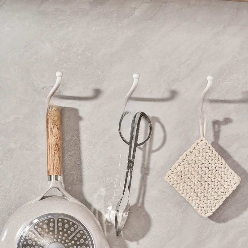 Adhesive Hooks Wall No Drill Installation Abs Hook Bathroom Kitchen Decor Home