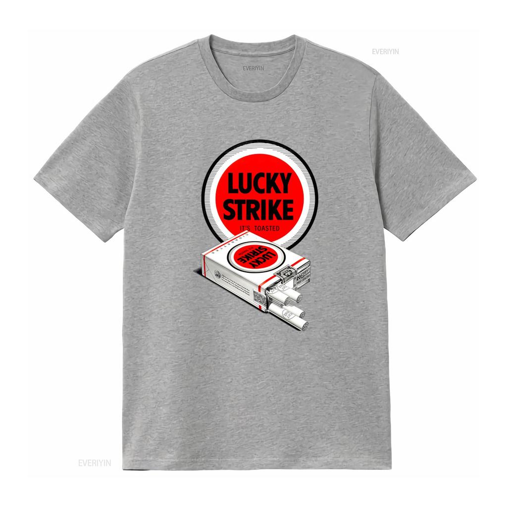 Lucky Strike Cigarettes Retro Inspired T Shirt for Vintage Print Fashion Vintage Washed Graphic Soft Casual Unisex Comfortable