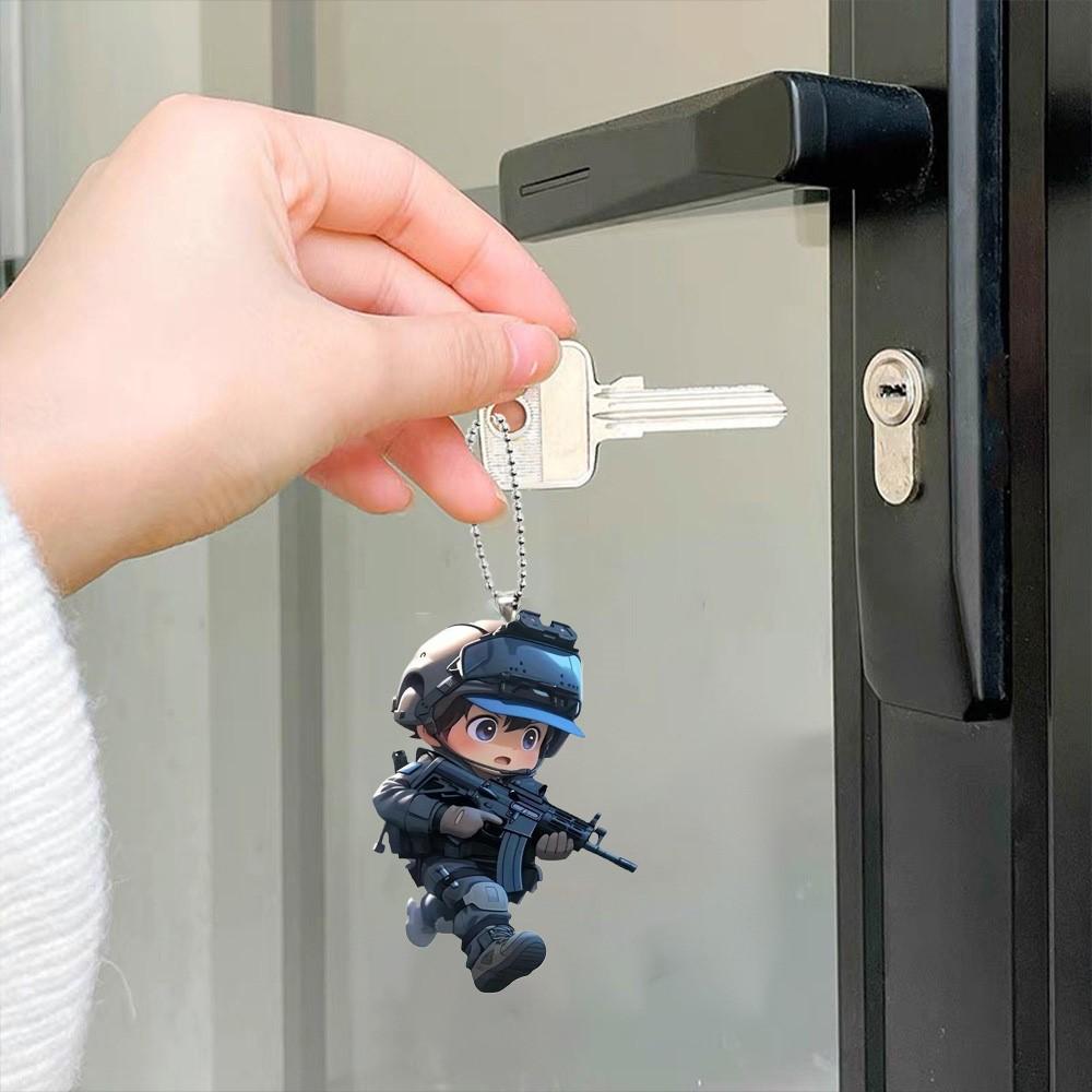 Neue Weihnachten Ornament Anhänger Acryl Flache Lustige Special Forces Anhänger Urlaub Geschenk Anhänger Anhänger