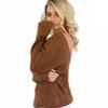 Casual Solid Knit Sweater Ladies V Neck Crew Neck Warm Daily Long Sleeve Blouse