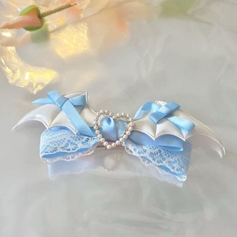 

Fashion Hair Clips LOLITA Headwear Lace Bow Wing Edge Clip Sweet Girl Hair Clip Sweet Style Hair Accessories Set Pink Hair Clip
