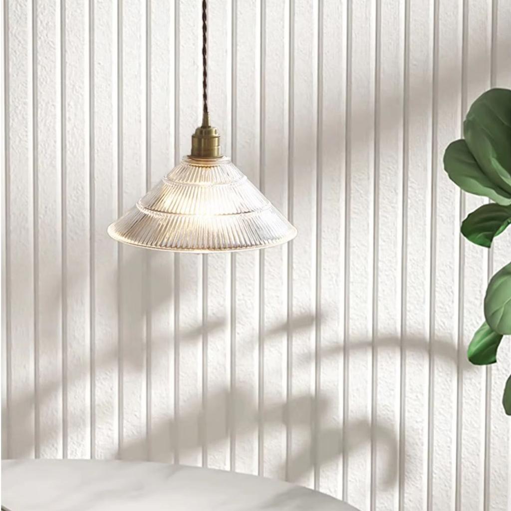 LED French glass chandelier for bedside, bar, dining room minimalist home decoration, pendant wire 1.5M