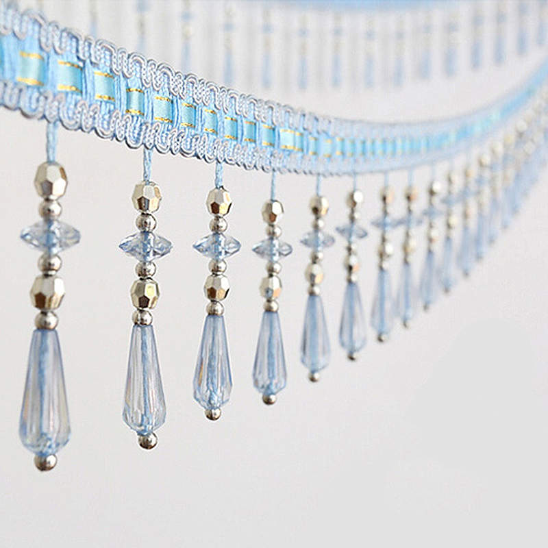 12 Yards/Lot Kristall Vorhang Quaste Spitzenbesatz Nähen Besätze Kristall Perlen Fransen Polster Vorhang Zubehör Spitze Dekor