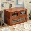 Retro Wooden Desk Organizer and Monitor Stand