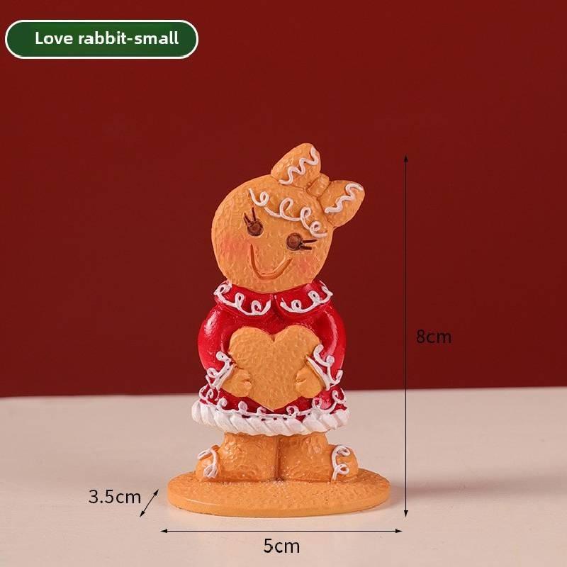 

Man Christmas Gingerbread Resin Craft For Children Holiday Gifts Decorations Rabbit,Height 8cm