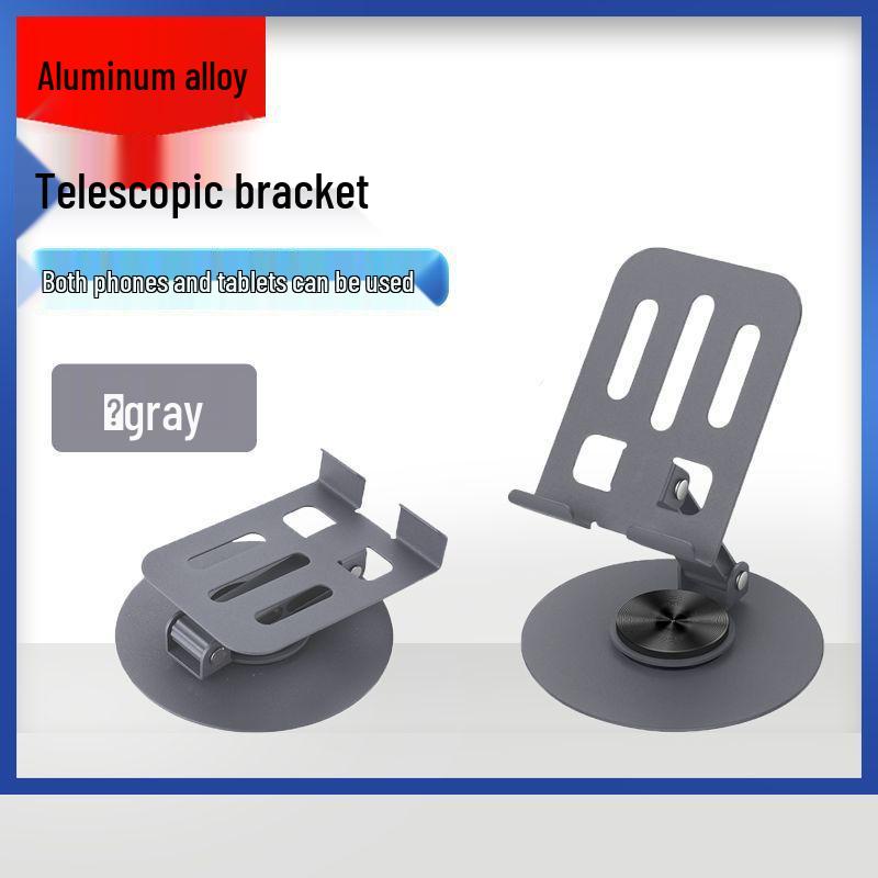 Foldable Walnut Wood Grain Phone Stand - 360° Rotation & Multi-Angle Adjustment for Streaming and Viewing