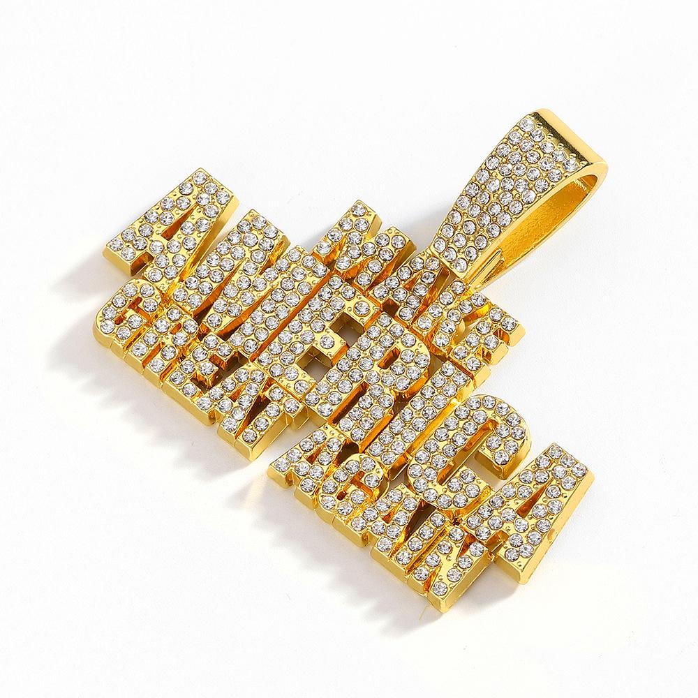 

Чоловічий хіп-хоп, намисто з підвіскою з повним діамантовим написом, крутий панк-ланцюжок, аксесуари