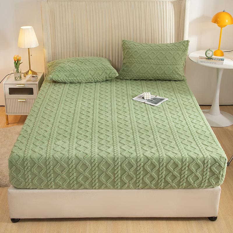 2025 New Warm and Soft Bed Sheet,Thickened Winter Protective Cover with Flannel, Furry Mattress Cover, Mattress Protective Cover
