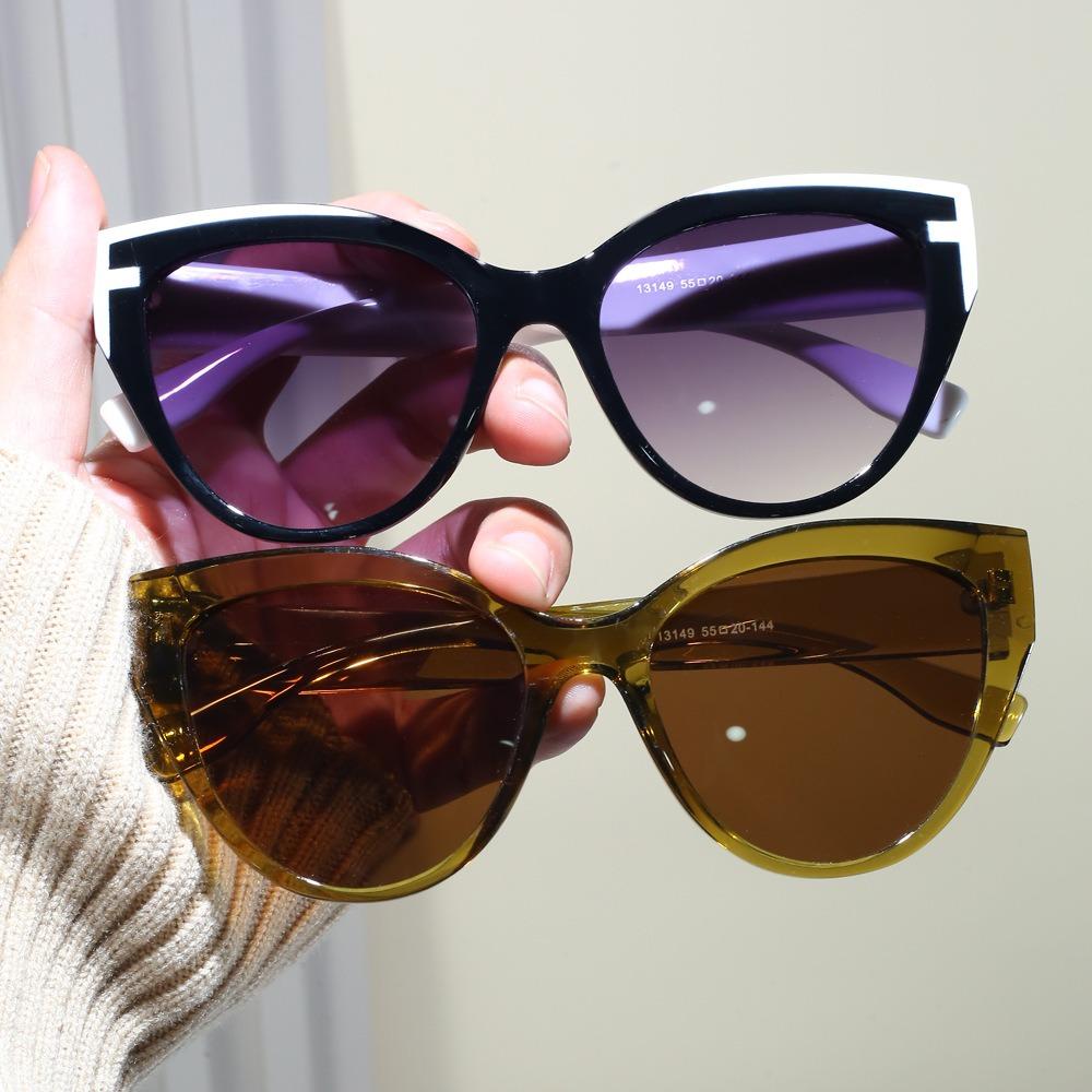 Vintage Cat Eye Sunglasses Women Elegant Fashion Brand Designer Retro Sun Glasses Splicing Colors Lunette De Soleil Femme UV400