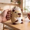 Ice Cream Pint Stand Animal Holder, 3D Printed Cup Holder Leak-Proof Container with Handle, Keeps Hands Warm,