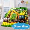 Custom Name School Bus Adventure Blanket bed sofa Blanket Flannel Blanket for Camping, Hiking, Picnic Essentials,gift for Fan family
