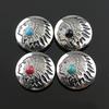 5 Pcs Leather Decorative Button Imitation Turquoise Buttons Flower Clothes Buttons for Jewelry Making Decoration